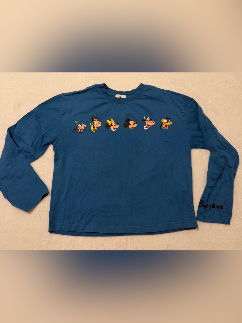 Disney Long Sleeve Adult Tee with Mickey & Friends Faces